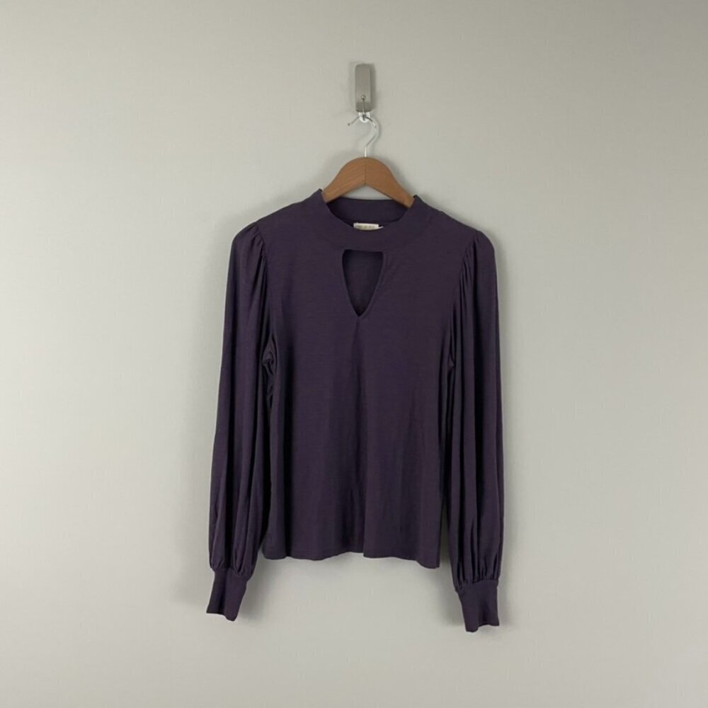 Nation Ltd Shelby Long Sleeve Purple Pima Cotton Top Size Small